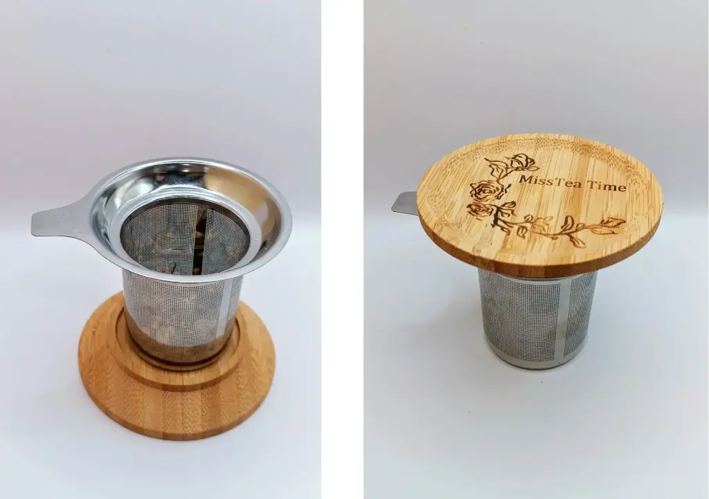 Infuseur et son couvercle en bambou MissTea Time