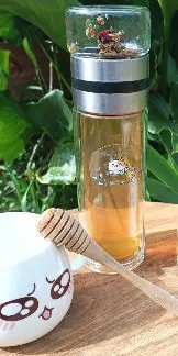 [accueil3] Gourde en verre avec Infuseur 450 ml