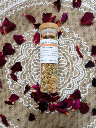 Fiole infusion "L'immunité d'Eucalyptus - Bio Vrac" en Verre & Bambou-  vrac 10g à 15g 