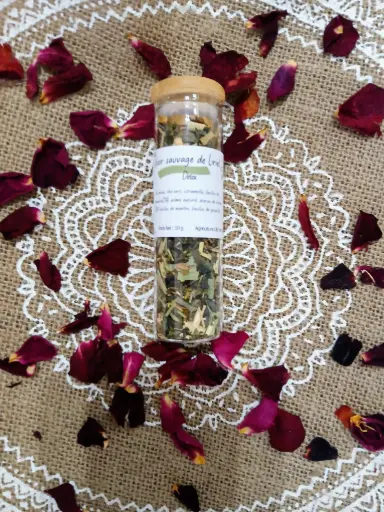 Fiole Thé "Elixir sauvage de Liriel" - Bio Vrac" en Verre & Bambou-  vrac 10g à 15g