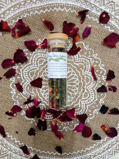 Fiole Thé "Potion Détox Inferno" - Bio Vrac" en Verre & Bambou-  vrac 10g à 15g